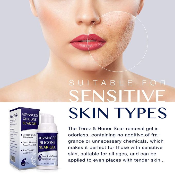 Advanced Scar Gel Medical-Grade Silicone for Face, Body, Stretch Marks, C-Sections, Surgical, Burn, Acne, Old & New Scars