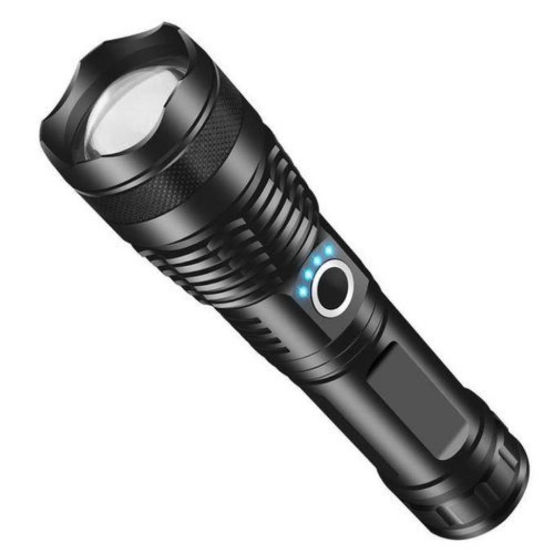 P50 torch super bright 2000 lumen super long 10 hours endurance rechargeable torch and uses 7800mah pb 18650 3.7 v battery It has a zooming light