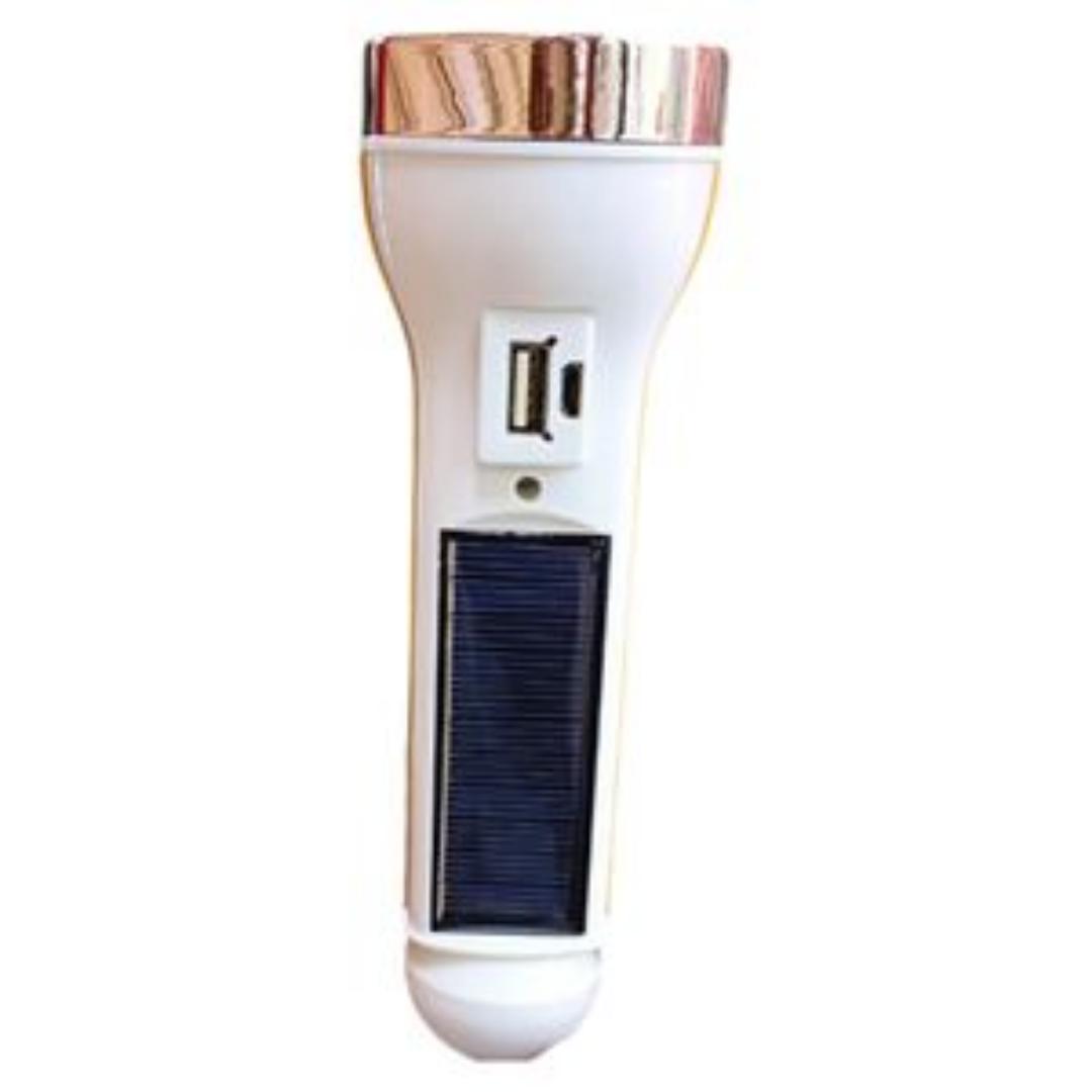 Rechargeable torch with micro USB cable solar charging flashlight with 2 mode of light