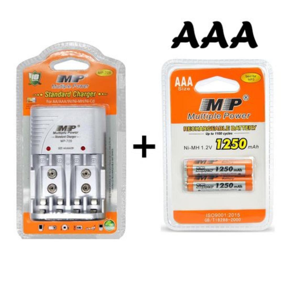 Triple A rechargeable batteries and Mp universal charger