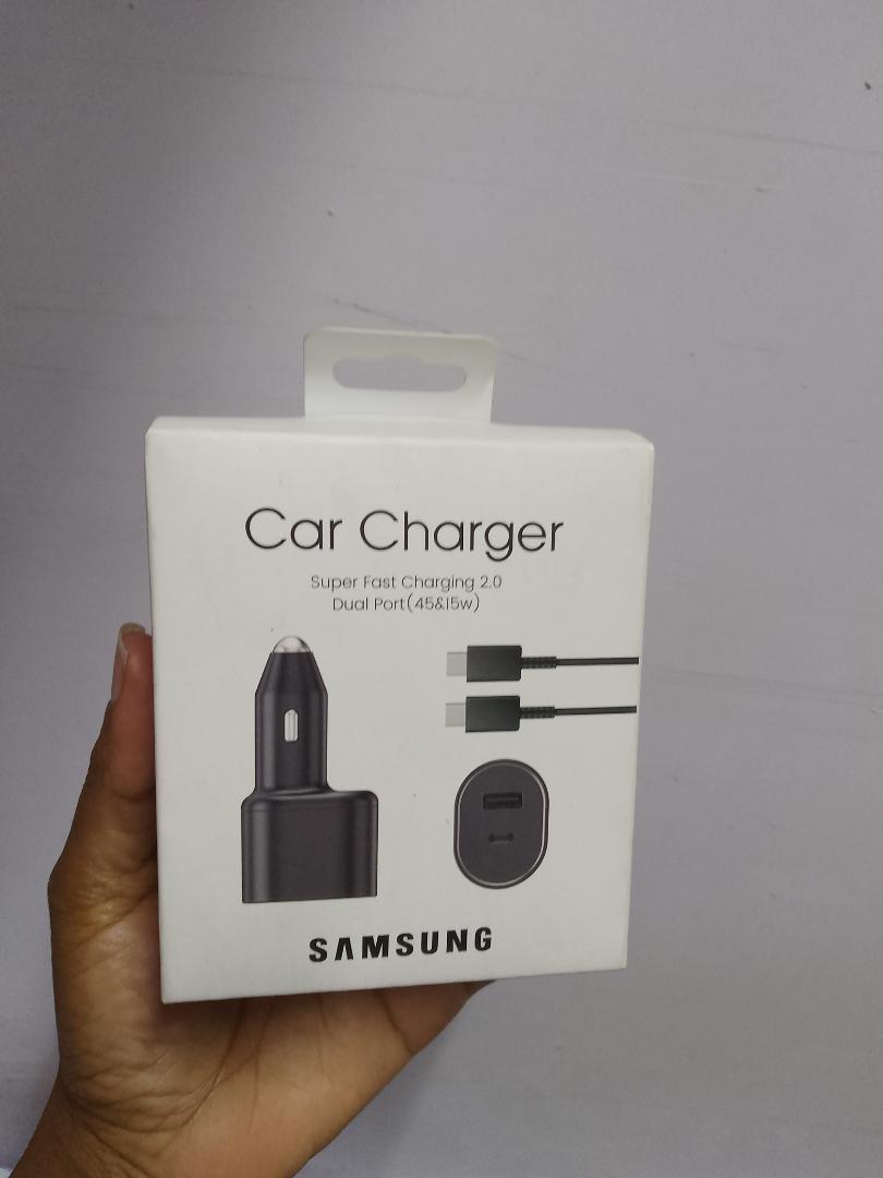 Samsung Car charger super charging dual port 45 Watt and 15 Watts type C-C cable
