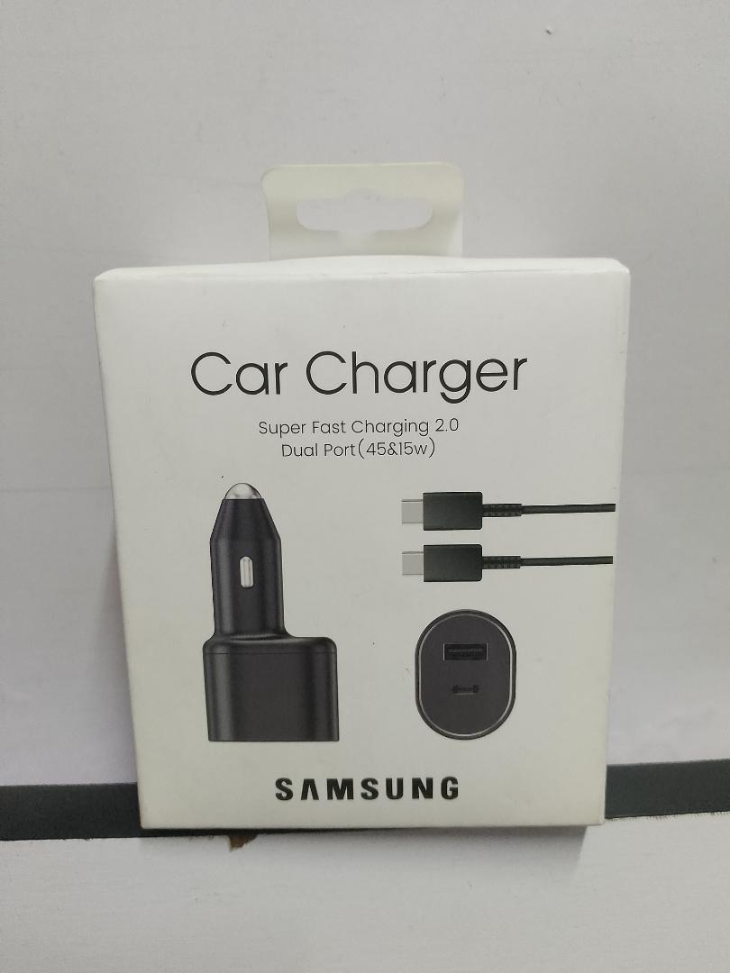 Samsung Car charger super charging dual port 45 Watt and 15 Watts type C-C cable