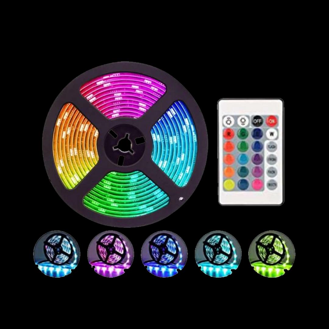 led strip light 5 metres long controlled by a remote to change colors