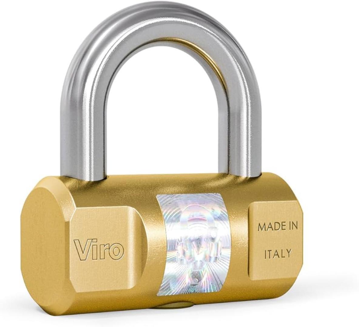 Viro made in Italy 80mm art.105 with 2 keys made of hardened steel anti-rust anti-theft anti-saw padlock