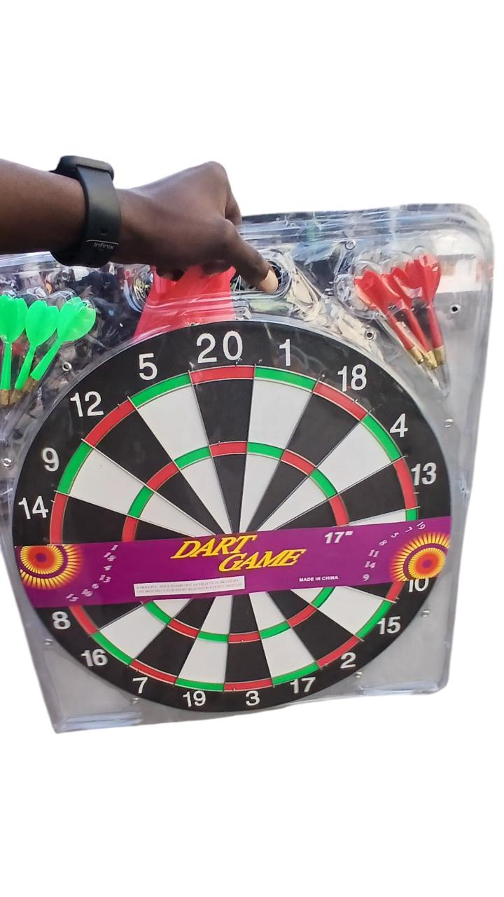 Dart board game set with free darts for outdoor or indoor activities