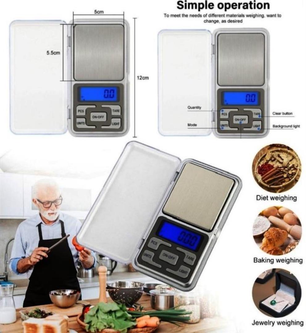 Pocket weighing scale measuring upto 200g/0.01g uses triple A batteries 2 pieces