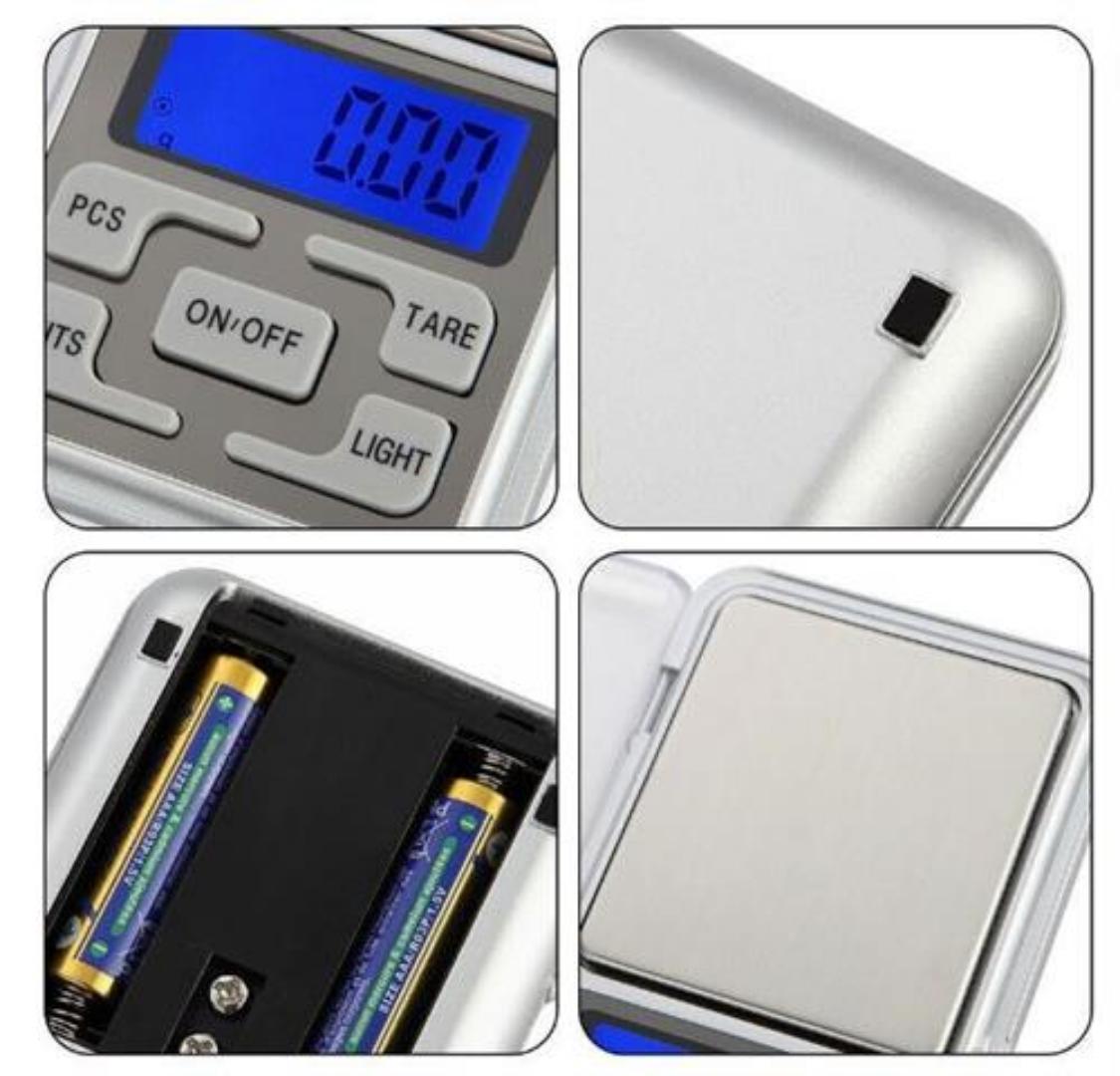 Pocket weighing scale measuring upto 200g/0.01g uses triple A batteries 2 pieces