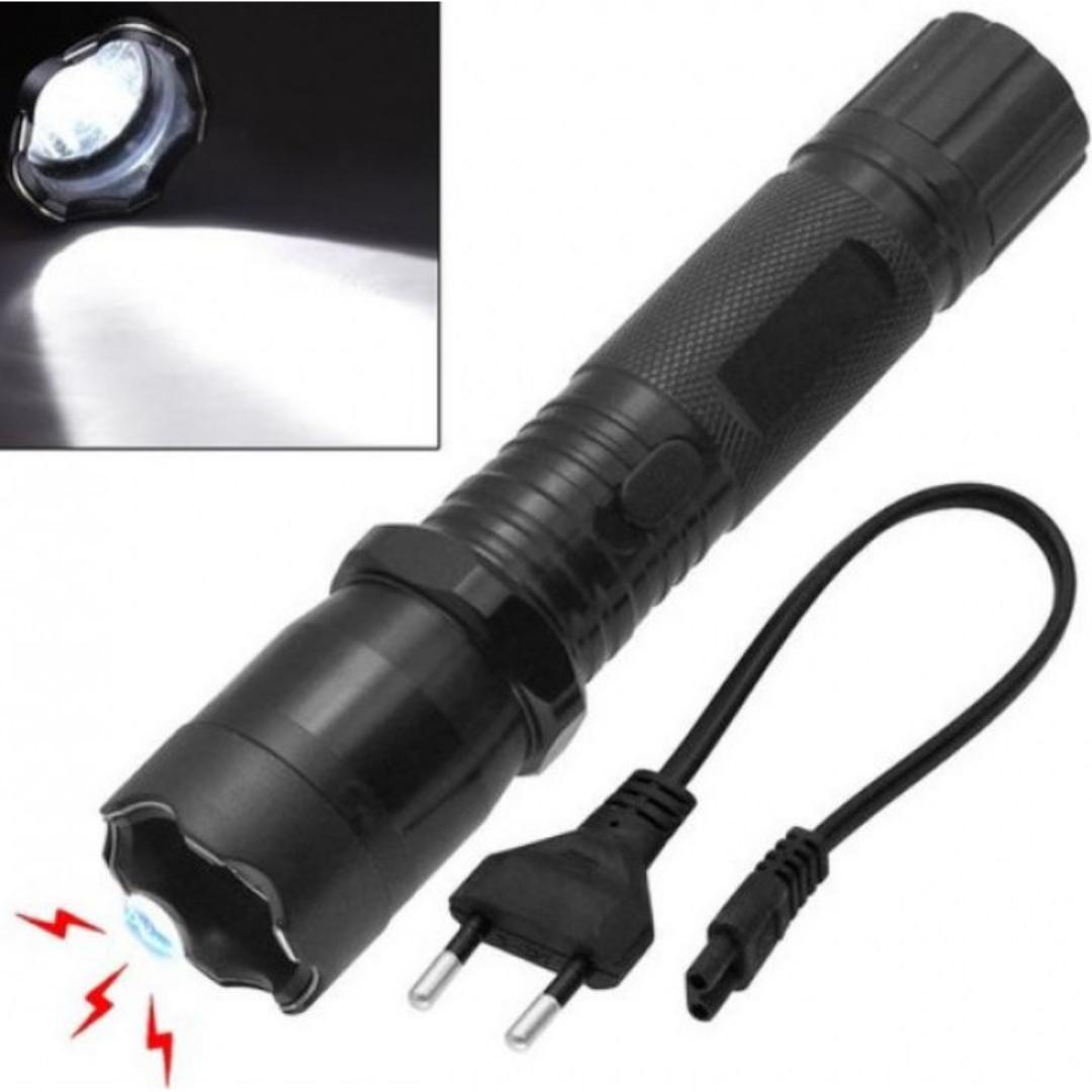 Multifunctional dimming light flashlight with laser and teaser which is rechargeable has high voltage for self defense