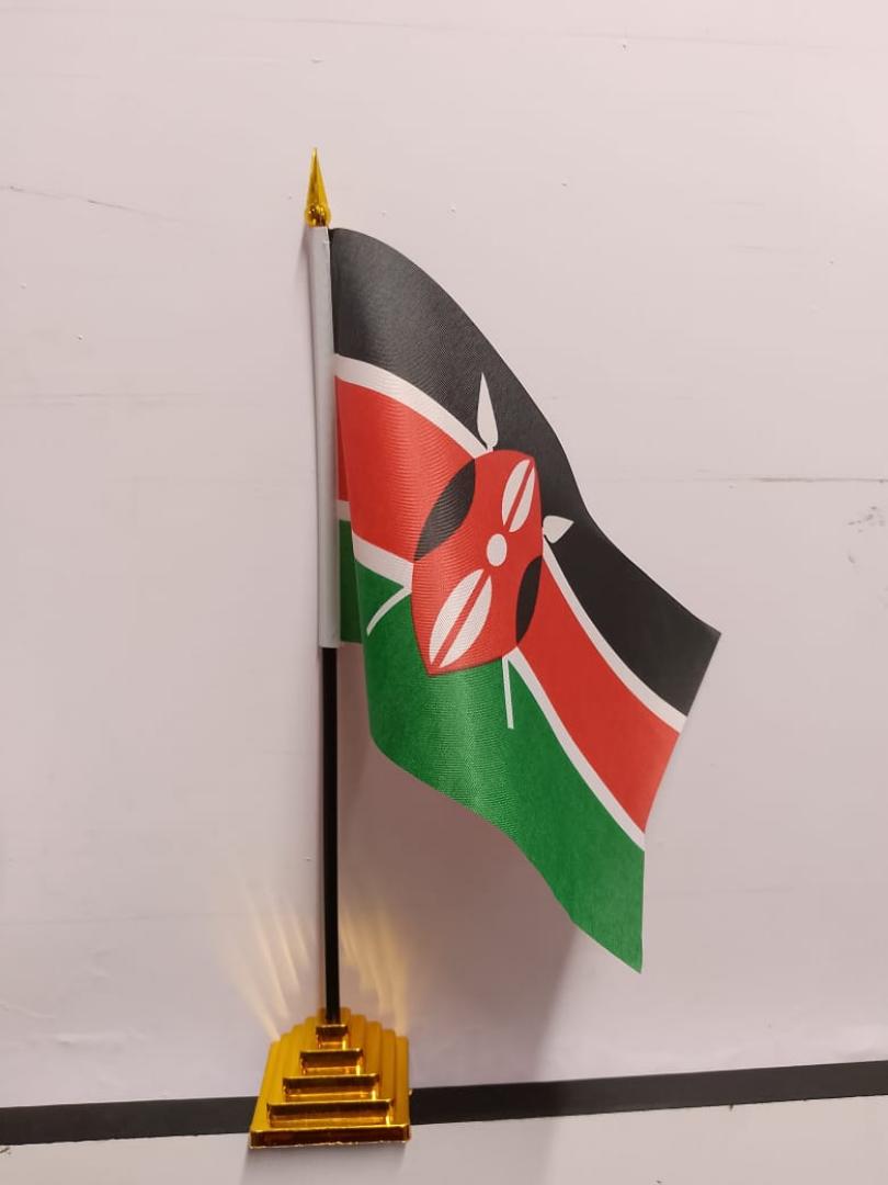 Kenyan table Flag with stand and base