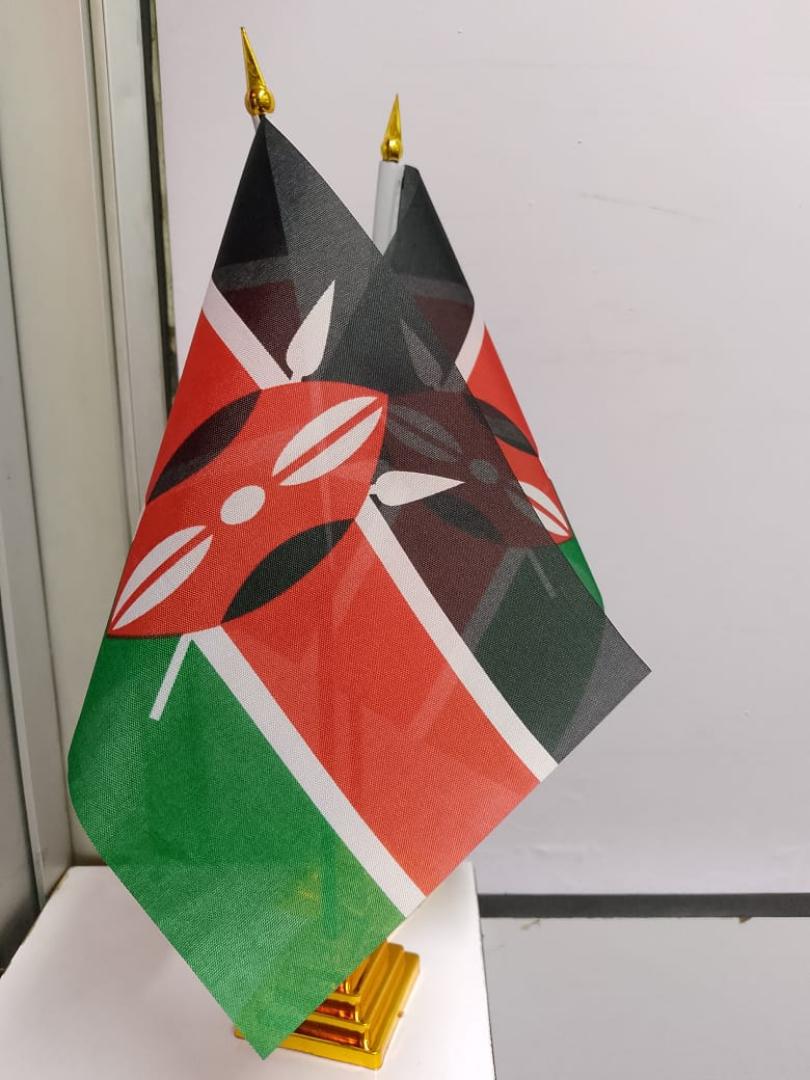 Kenyan table Flag with stand and base