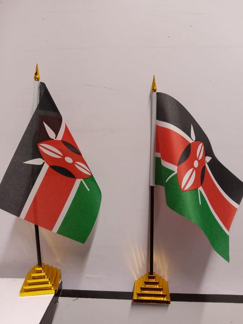 Kenyan table Flag with stand and base