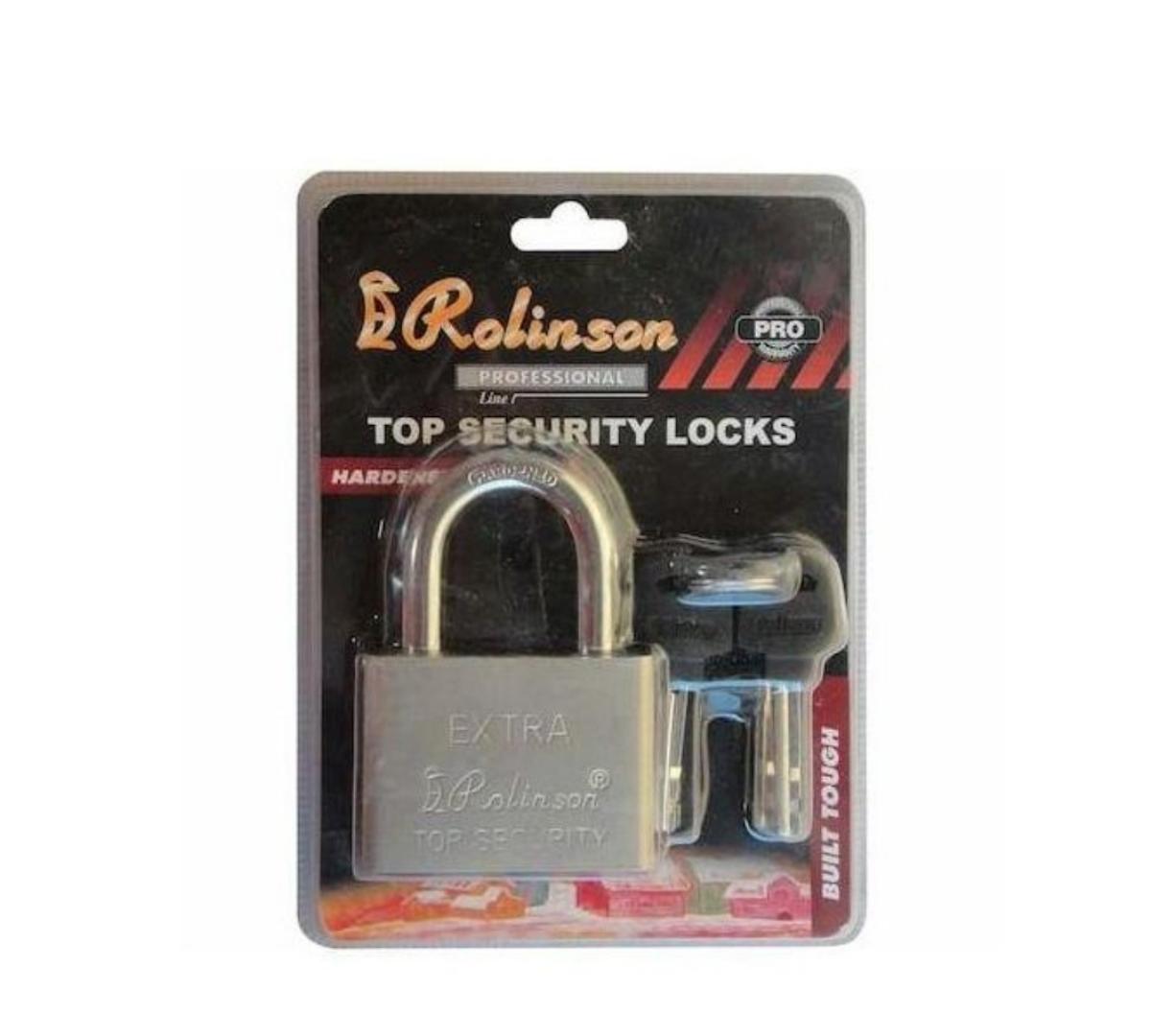 Rolinson Padlock made of hardened steel anti-rust anti-theft anti-saw padlock with 4 keys