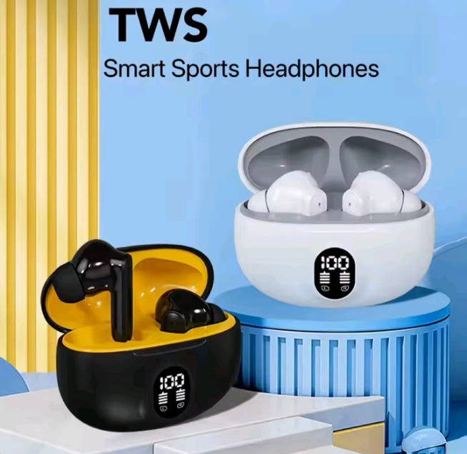 Black colour Oraimo earpods true wireless earphones with buds and noise cancellation also effective range upto 10 Metres