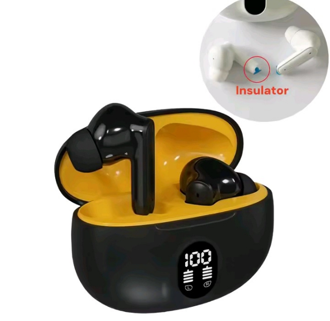 Black colour Oraimo earpods true wireless earphones with buds and noise cancellation also effective range upto 10 Metres