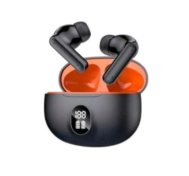 Black colour Oraimo earpods true wireless earphones with buds and noise cancellation also effective range upto 10 Metres
