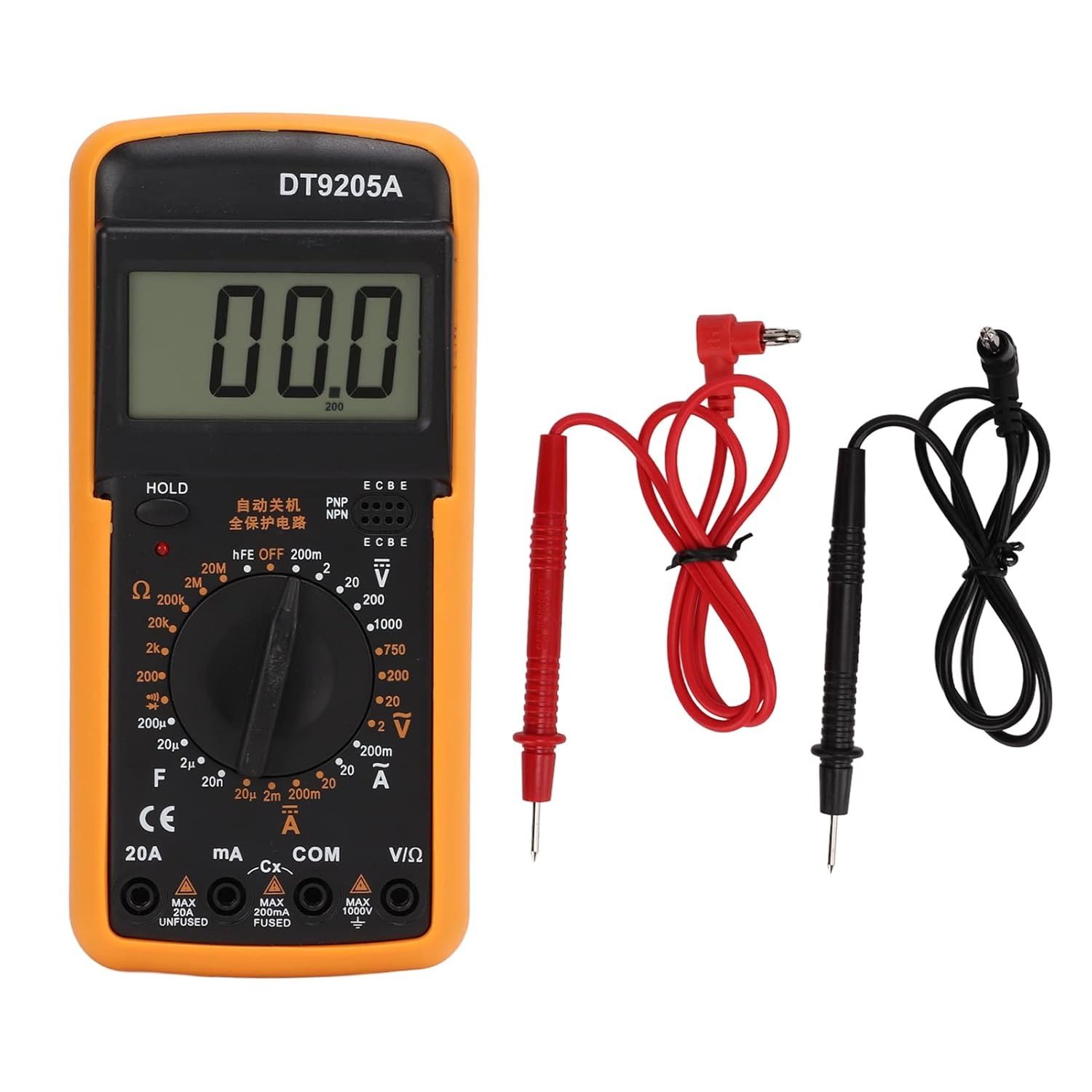 Digital Multimeter AC/DC voltage measurements ammeter ohmmeter current tester and LCD display