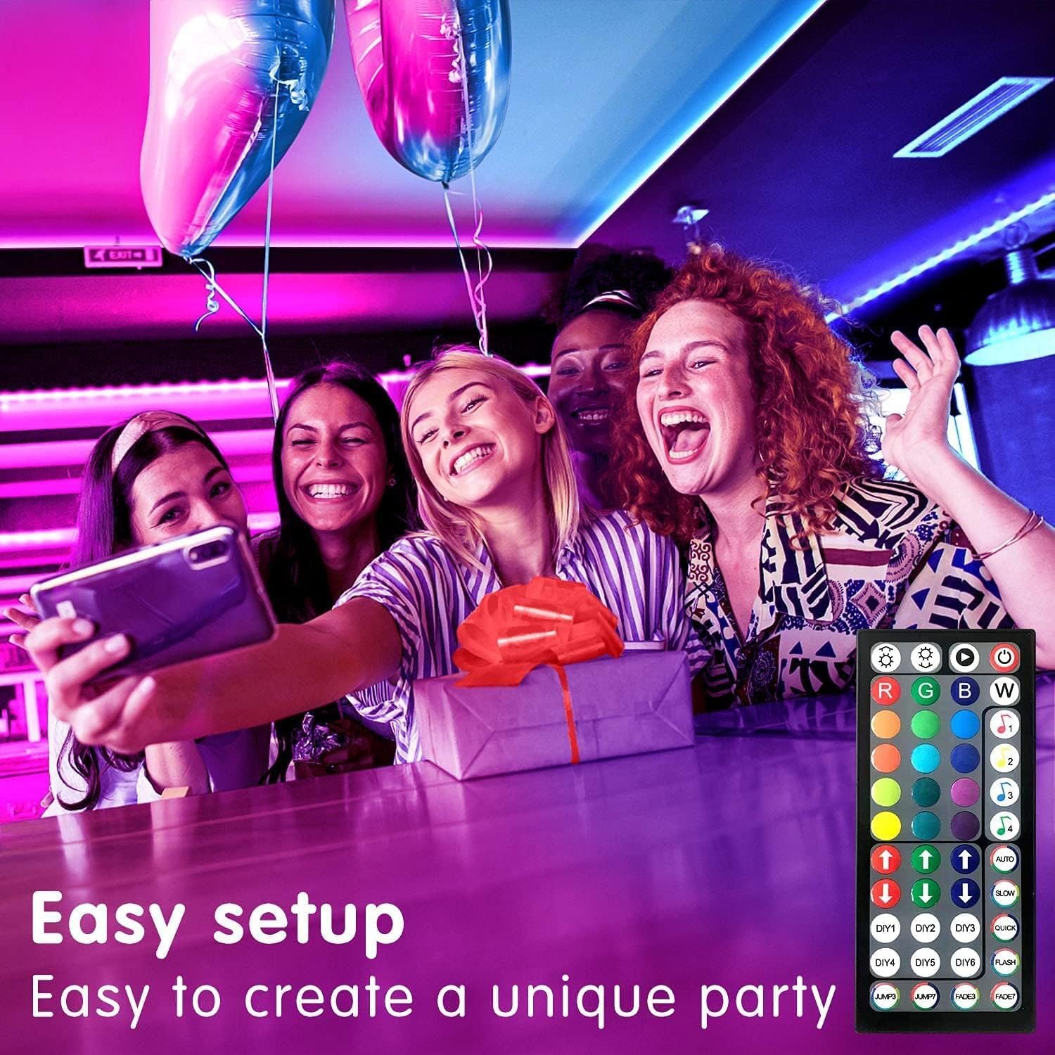 Led Lights for Bedroom 100ft (2 Rolls of 50ft) Music Sync Color Changing Strip Lights with Remote and App Control RGB Strip, for Room Home Party Decoration