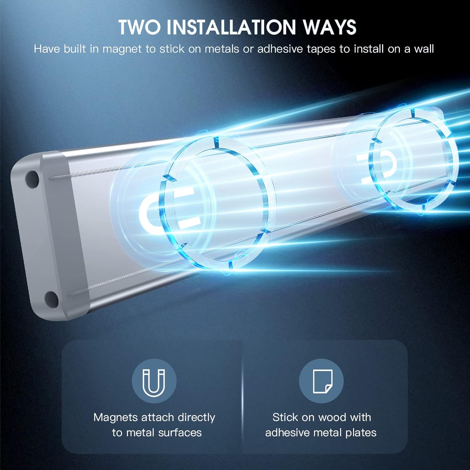 Cabinet Lights, 40pcs LED Rechargeable Battery Powered Motion Sensor Light Interior, 2 Pack Magnetic Dimmable Closet Lights, Wireless Counter Lights for Kitchen, Stairs
