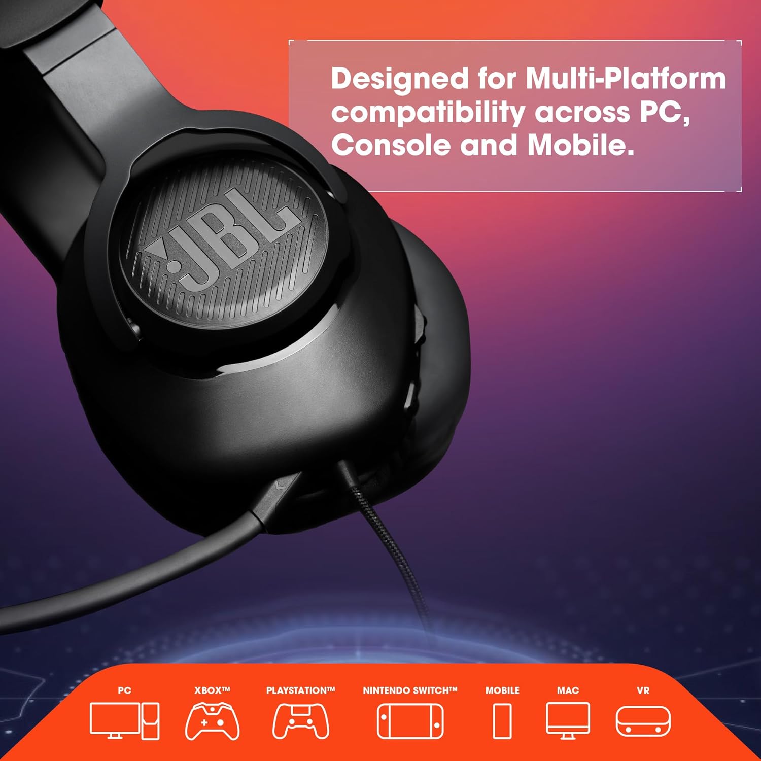 JBL Quantum 100 - Wired Over-Ear Gaming Headphones