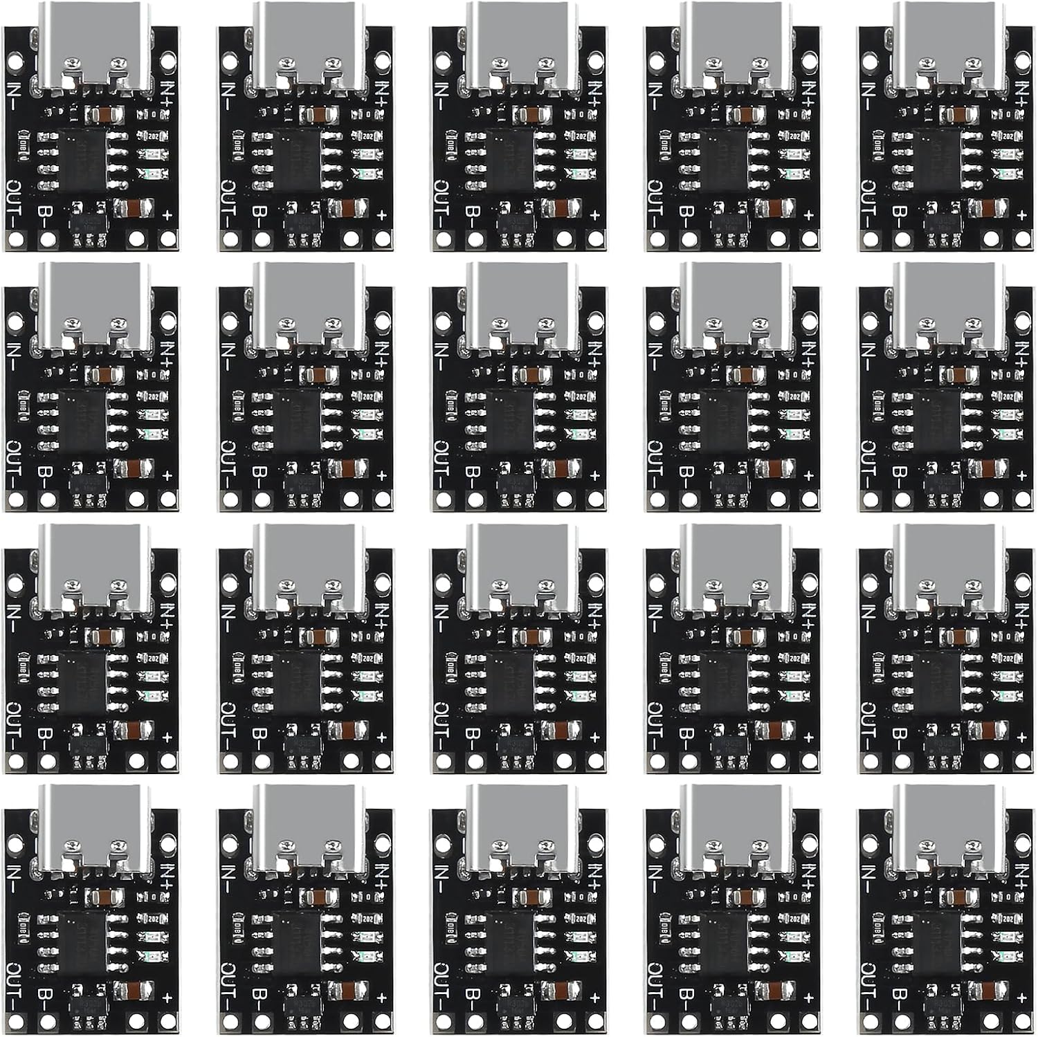 Mini USB Type C 3.7V Lithium Battery Charger Board 4.2V Charging Module with Protection Circuit and LED Charge Indicators(Type-C Port)