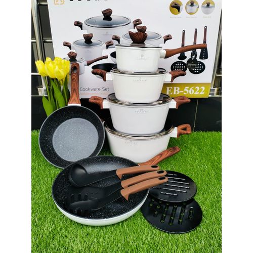 EDENBERG 15 Pcs High Quality Scratch-Resistant Cookware Set - With Kitchen Tools
