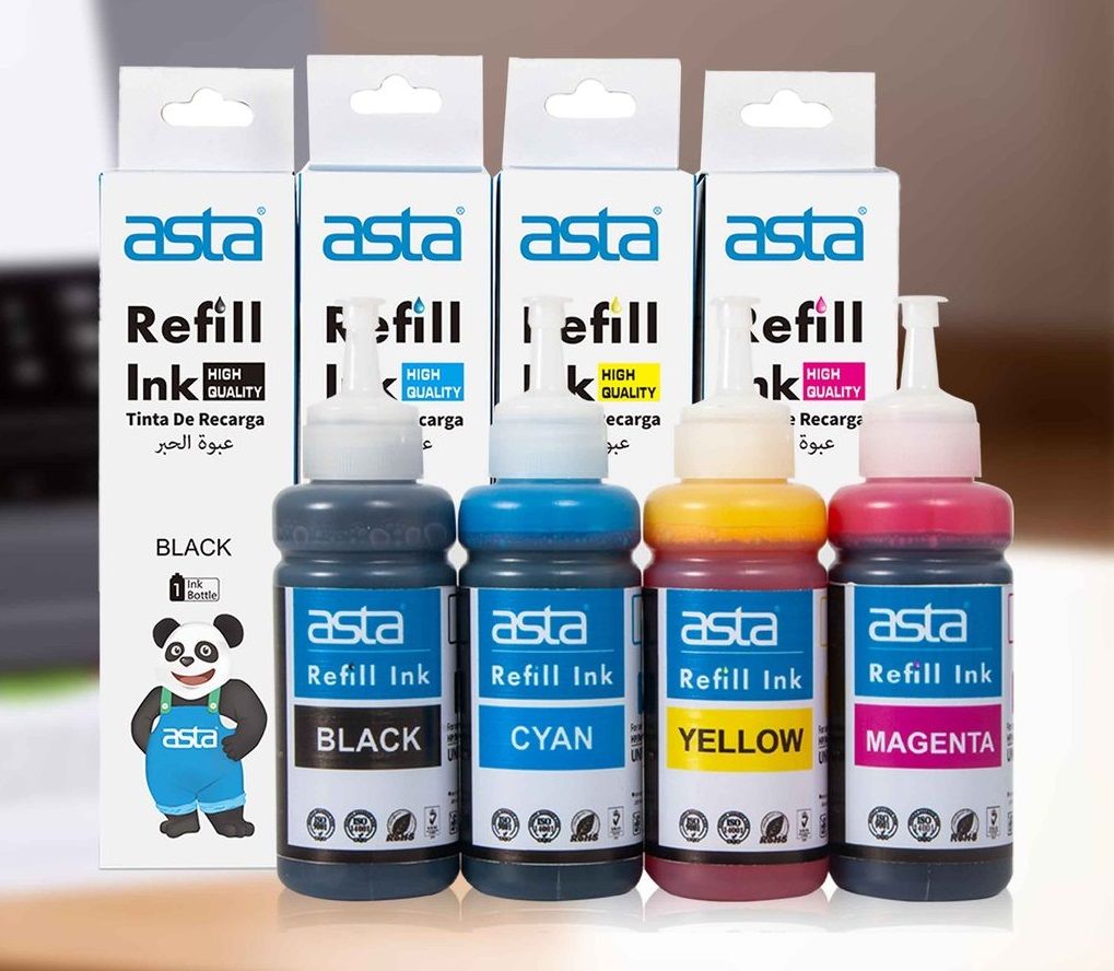 Universal Printer Ink - 100ml, Colour Set: Black, Cyan, Yellow, Magenta (ASTA)