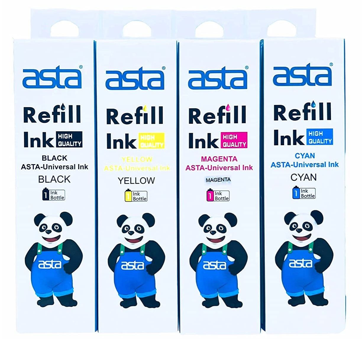 Universal Printer Ink - 100ml, Colour Set: Black, Cyan, Yellow, Magenta (ASTA)