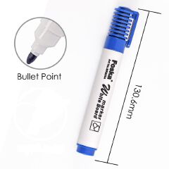 4 Piece Erasable Whiteboard Markers Set - Black, Blue, Red, Green; Round Tip; No Odour & Fast-drying