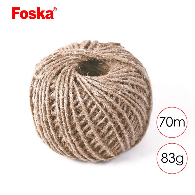 Natural Jute Twine Rope - 70M Length, High-Strength Material & 2-Ply Twining