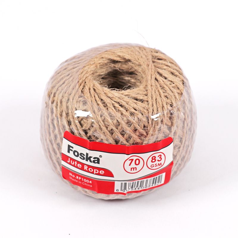 Natural Jute Twine Rope - 70M Length, High-Strength Material & 2-Ply Twining
