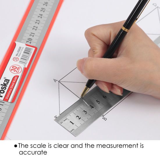 30cm / 12 inch Stainless Steel Ruler - Rust-proof, Non-fading, Unbreakable Material, with a hanging hole.