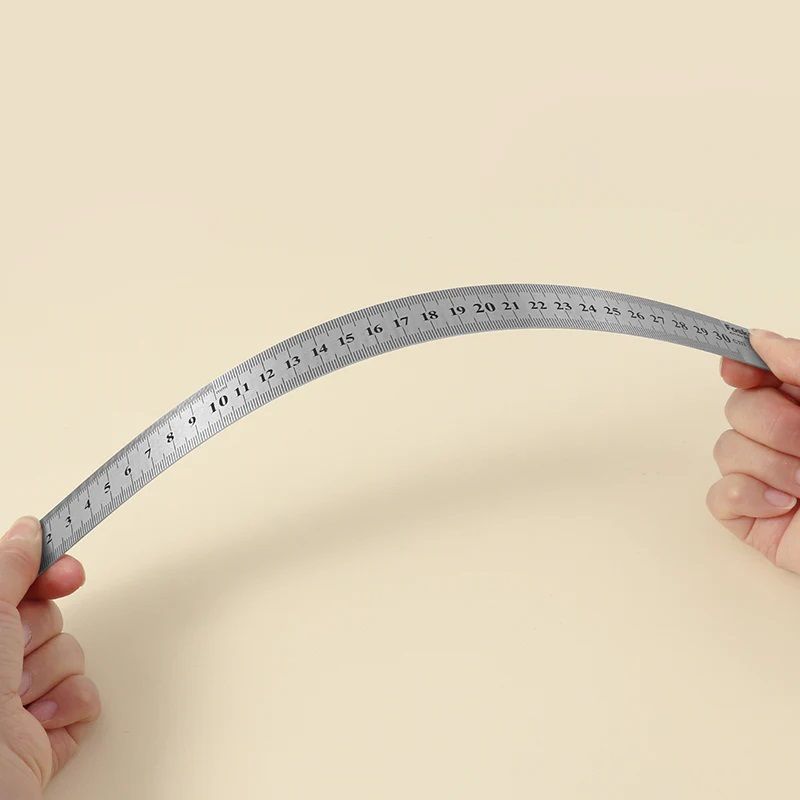 30cm / 12 inch Stainless Steel Ruler - Rust-proof, Non-fading, Unbreakable Material, with a hanging hole.