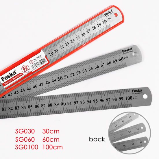 30cm / 12 inch Stainless Steel Ruler - Rust-proof, Non-fading, Unbreakable Material, with a hanging hole.