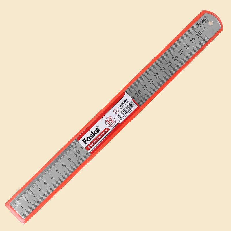30cm / 12 inch Stainless Steel Ruler - Rust-proof, Non-fading, Unbreakable Material, with a hanging hole.