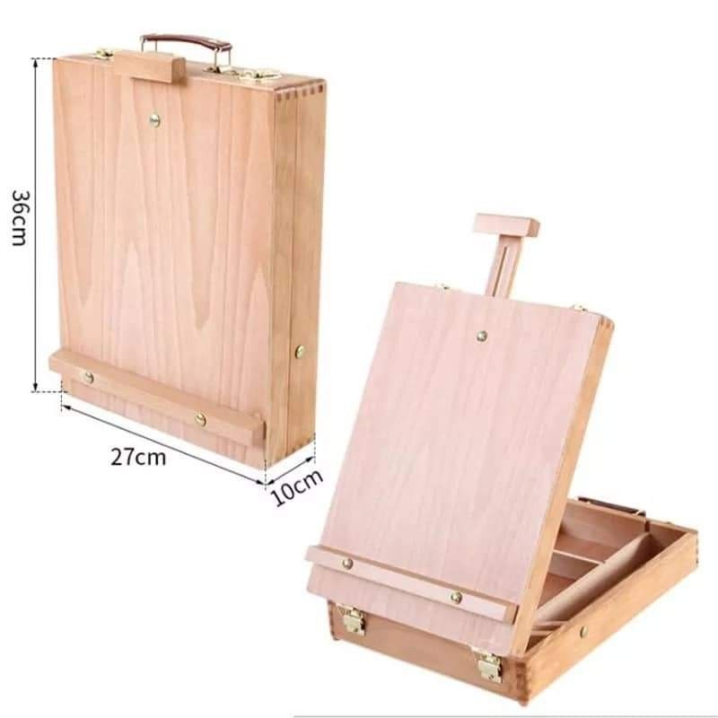 Tabletop Portable Easel - Beech Wood Material, Antique Design, Adjustable in Height & Tilt, Suitable for Painting, Drawing or Displaying Art Pieces