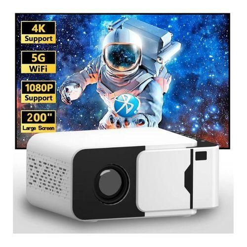 Led Projector T6 Android HD 3D 4K (800 x 480) miracast 4500 Lumens Smart Home Cinema Projector with LAN, 8GB 1GB Ram, Wi-Fi, USB, VGA, Bluetooth, HDMI (Silver)