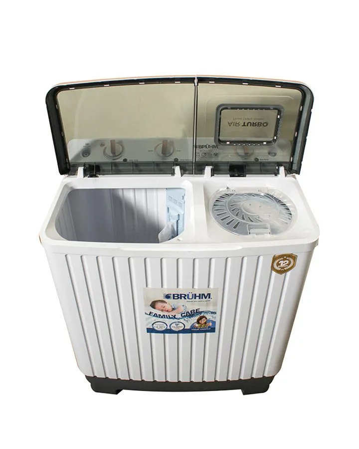 Bruhm BWT-080H Washing Machine Twin Tub, Wash Capacity 8 Kg, Spin Capacity 5.5 Kg, Rust Free, Quite & Stable, Pulsator Tub,Low Noise Motor System quality washer washing machine affordable machine