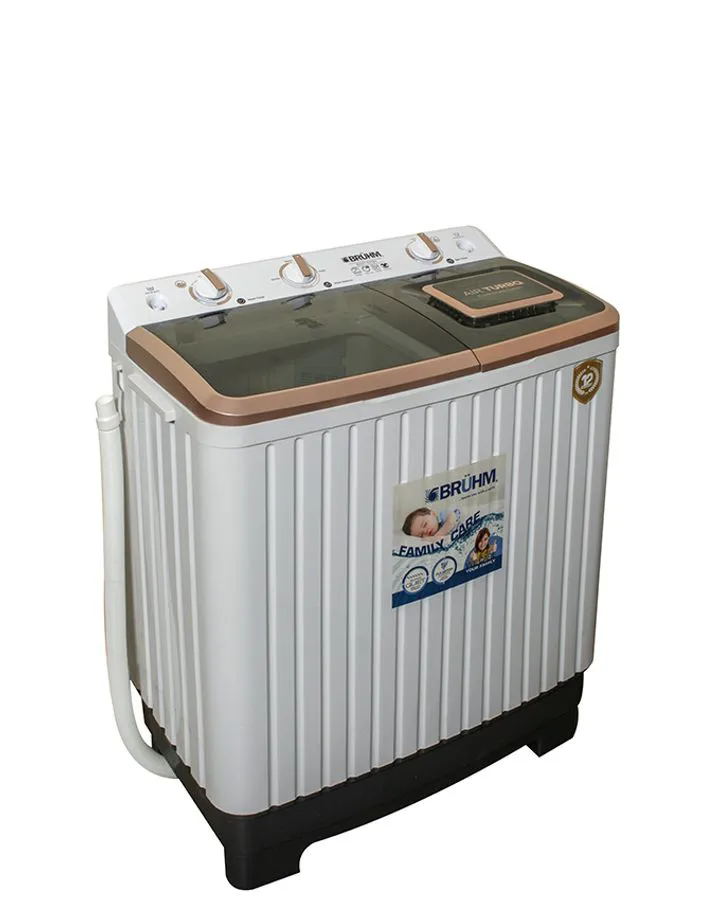 Bruhm BWT-080H Washing Machine Twin Tub, Wash Capacity 8 Kg, Spin Capacity 5.5 Kg, Rust Free, Quite & Stable, Pulsator Tub,Low Noise Motor System quality washer washing machine affordable machine