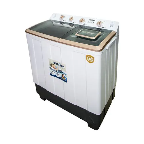 Bruhm BWT-120H Twin Tub Washing Machine 12kg Low Noise Operation 5.5kg Spin Capacity All-in-One Washer&Dryer Energy Efficient Compact Design, Easy-to-Use Controls Durable Build 1 Yr Wrty
