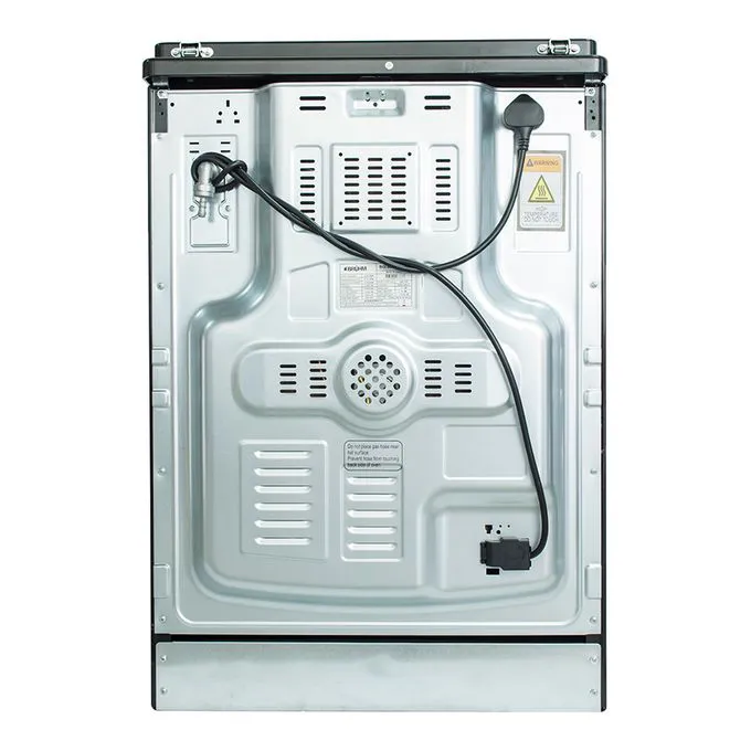Bruhm Standing Gas Cooker  BGI-66M310RNN 60x60cm 3Gas 1 Electric Hot Plate Automatic Ignition Grill with mettalic lid  cookers 1Yr Warranty