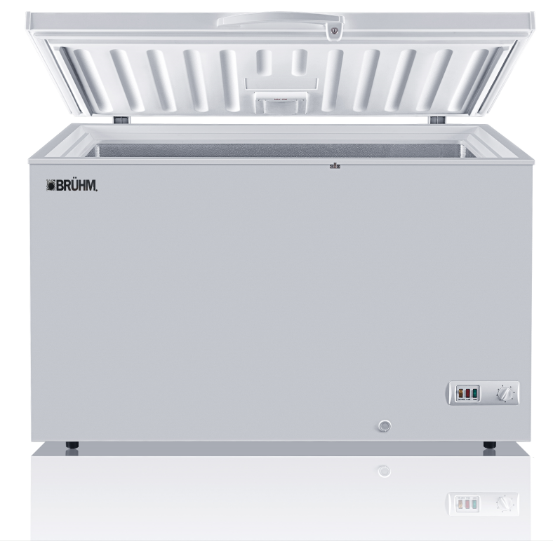 Bruhm BCF-498SD Chest Freezer 400L Sliding Glass Door Interior LED Lighting Lock & Key for Security Energy Efficient Durable Build Spacious Storage Ideal for Home or Business Use 1 Yr Wrty