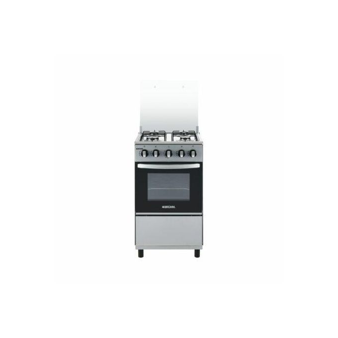 Bruhm 50x50 All Gas Standing Cooker BGC-5540IF Gas oven with adjustable legs Double glass oven door Manual ignition Inox work top Adjustable legs Silver