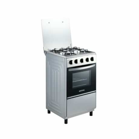 Bruhm 50x50 All Gas Standing Cooker BGC-5540IF Gas oven with adjustable legs Double glass oven door Manual ignition Inox work top Adjustable legs Silver