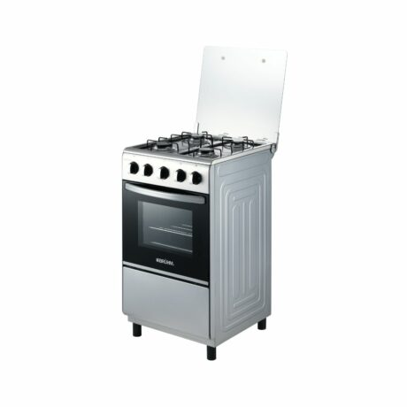 Bruhm 50x50 All Gas Standing Cooker BGC-5540IF Gas oven with adjustable legs Double glass oven door Manual ignition Inox work top Adjustable legs Silver