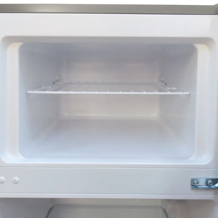 Bruhm 134Ltrs Double Door Fridge BFD 150MD Frost Free Refrigerator Mechanical temperature control 2 Glass fridge shelves Interior light Crystal door lock and key 1Yr Warranty