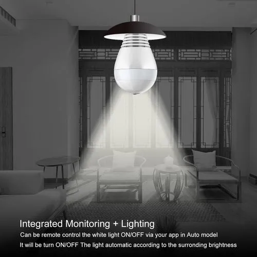 Panoramic 360 Degrees Cctv Bulb Wi-Fi Hidden Camera