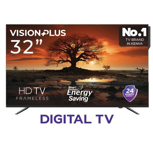 Vision Plus VP8832DF - 32" Digital HD Frameless TV, DVBT2/S2 - Black (2YRS WRTY)
