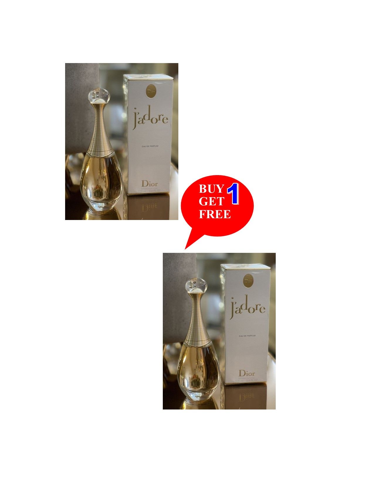 JADORE by Christian Dior Original Designer Perfume for Ladies 100ml. Buy one get one free.