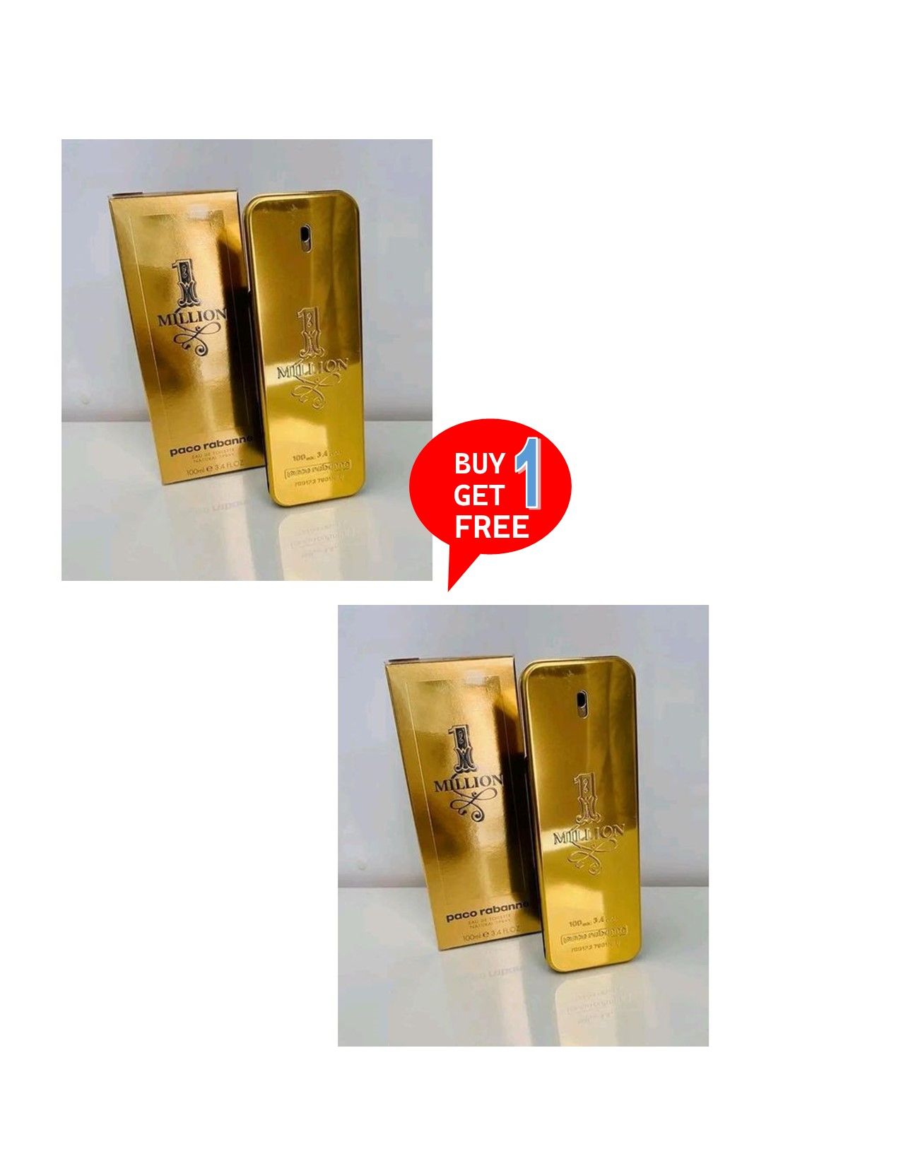 1 MILLION bY Paco Rabanne original designer perfume 100ml.Buy one get one free.