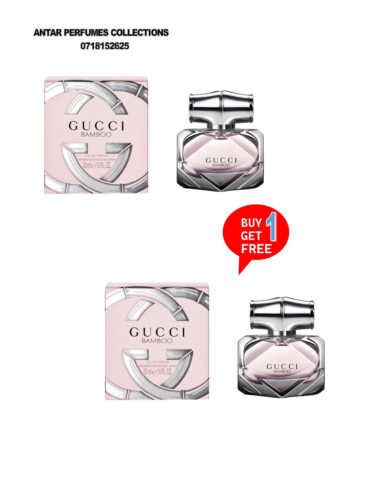 GUCCI BAMBOO Original Designer perfume 75ml. Buy one get one free.